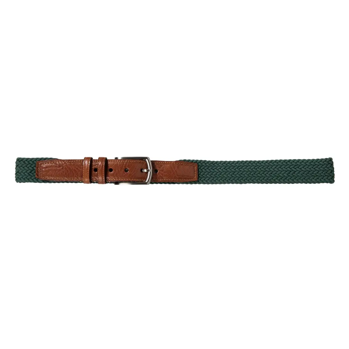 Men Elastic Stretch Belt Leather Covered Buckle