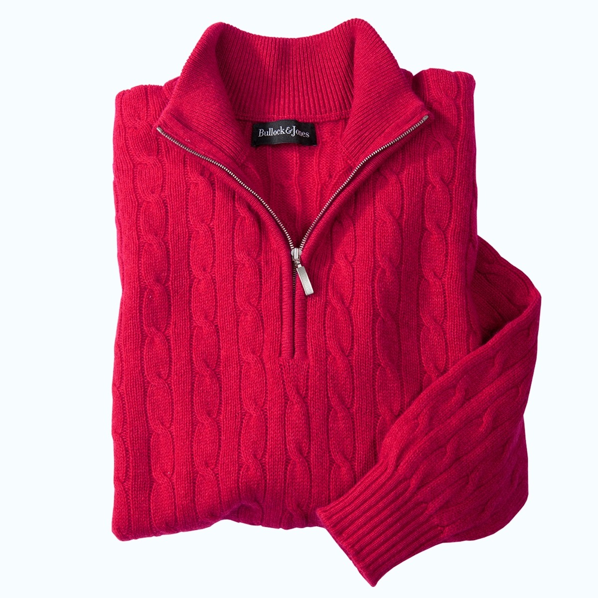 Aberdeen Cable Cashmere QuarterZips Bullock & Jones
