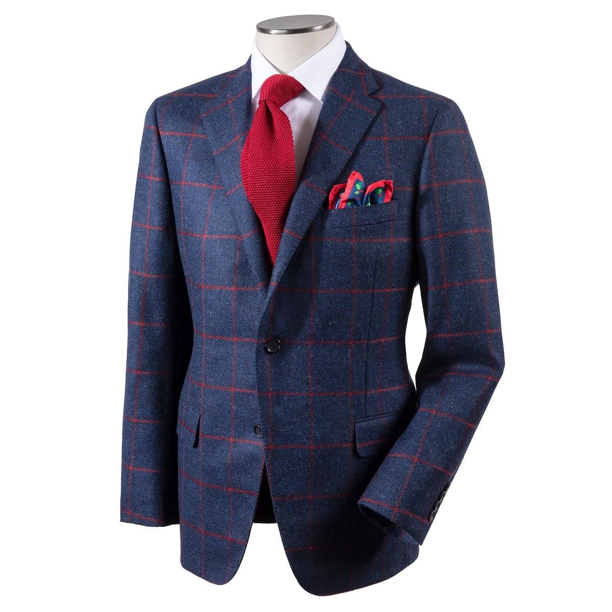 'CLARKE' SHETLAND WOOL WINDOWPANE SPORT COAT