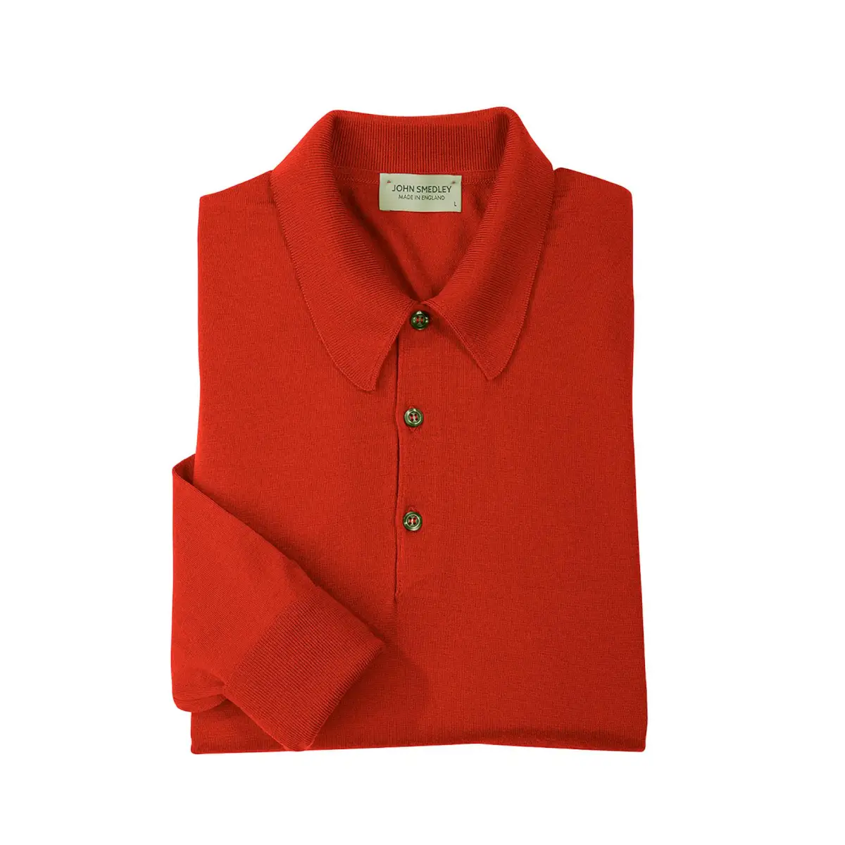 JOHN SMEDLEY　Long Sleeve Polo Shirt John Smedley Merino Wool Polos - Bullock & Jones | Bullock