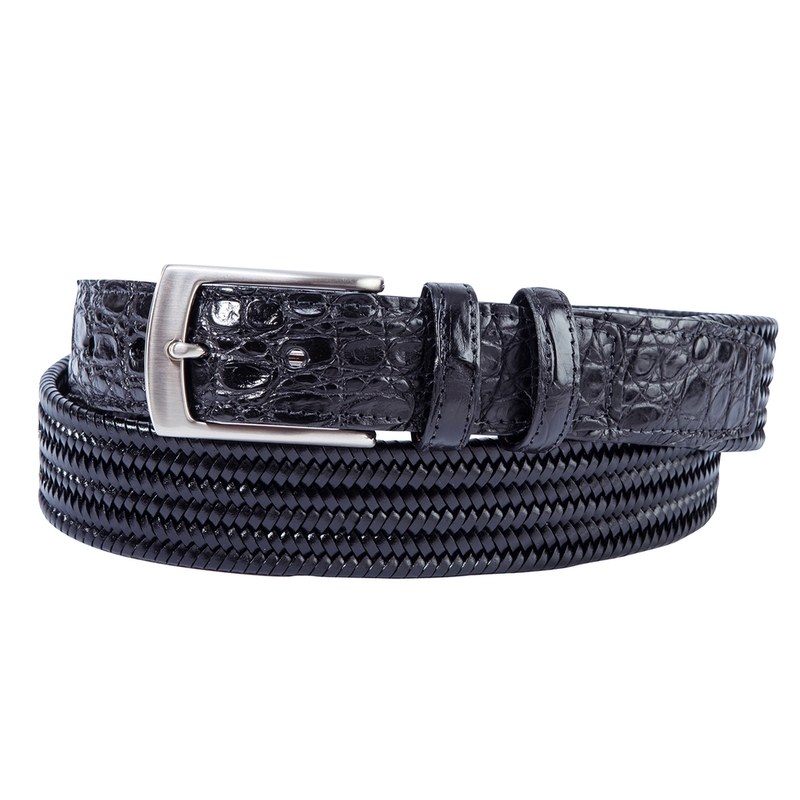 Croco Tab Stretch Leather Belts Bullock & Jones