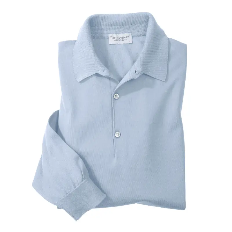Smedley Cotton Long-Sleeve Polo - Bullock & Jones | Bullock & Jones