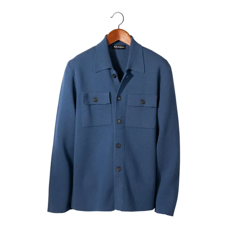 VESP WOOL SHIRTS JACKET ブラウン M Italian-Splittable-Wool-Blend-